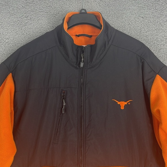 Texas Longhorns Orange & Black nylon & fleece zip up long sleeve jacket men’s XL - Picture 2 of 15